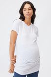 Maternity Wrap Front Short Sleeve Top, SILVER MARLE - alternate image 4