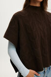 Cable Poncho, DARK OAK - example image 4