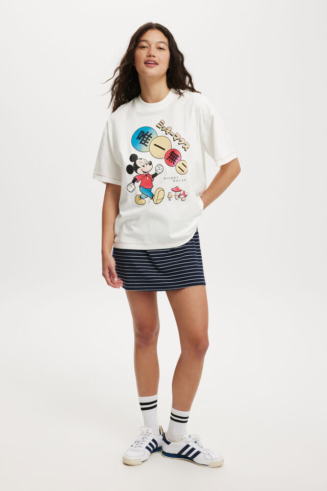 The Lcn Boxy Graphic Tee, LCN DIS MICKEY ONE AND ONLY/VINTAGE WHITE