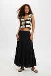 Haven Shirred Waist Maxi Skirt, BLACK - alternate image 1