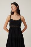 Rylee Lace Trim Maxi Dress, BLACK - alternate image 2