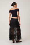 Lace Tiered Maxi Skirt, BLACK - alternate image 2