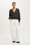 Softest Luxe Oversized Cardi, DARK OAK STRIPE - example image 2