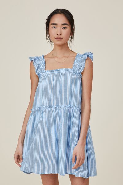 Petite Farrah Stripe Mini Dress, FARRAH STRIPE BLUE