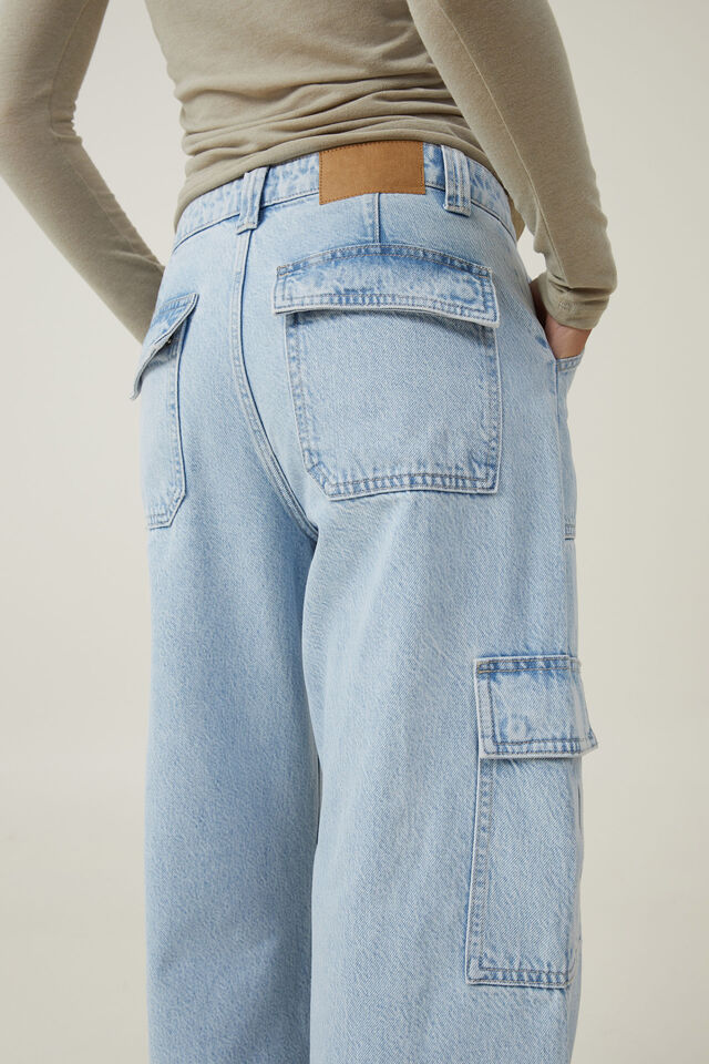 Relaxed Cargo Jean, CRYSTAL BLUE