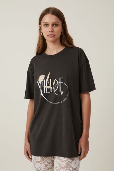 The Oversized Graphic Tee, WILDE/WASHED BLACK