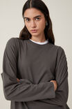 Camiseta - The Boxy Oversized Long Sleeve Top, GRAPHITE - vista alternativa 4