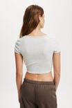 Scoop Neck Rib Graphic Tee, COLORADO/ SOFT GREY MARLE - alternate image 3