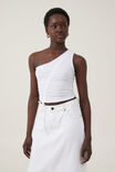 Marli One Shoulder Rouched Top, OFF WHITE - alternate image 1