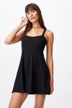 Turner Strappy Mini Dress, BLACK