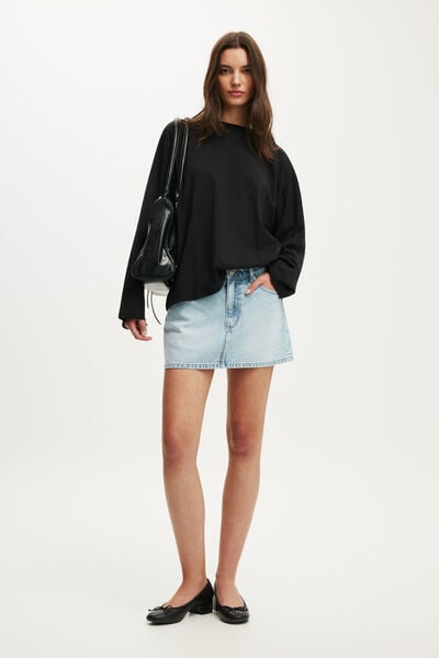 Original Denim Mini Skirt, LAUREL BLUE