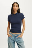Hooded Short Sleeve, SHADOW NAVY - example image 1