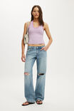 Everyday Smooth Scoop Halter, MADI STRIPE GREY MARLE/LAVENDER DUSK - example image 2