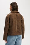 Gia Faux Leather Jacket, BROWN - alternate image 3