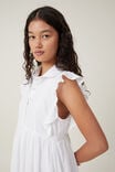 Sylvie Lace Trim Shirt Dress, WHITE - alternate image 4
