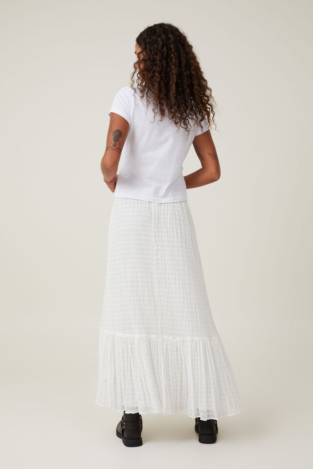 Saia - Lennie Tiered Maxi Skirt, WHITE