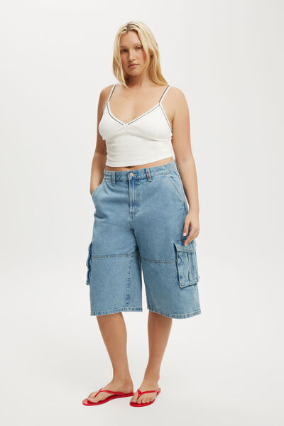 91 Baggy Denim Jort, CLEANWATER BLUE/CARGO
