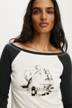 Billie Eilish Music Fitted LS Raglan Graphic Tee, LCN BRA BILLIE EILISH / VINTAGE WHITE - example image 4