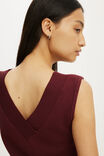 Double Knit V Neck Tank, SOUR CHERRY - example image 4