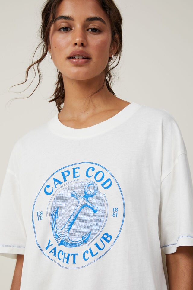 The Oversized Graphic Tee, CAPE COD/VINTAGE WHITE