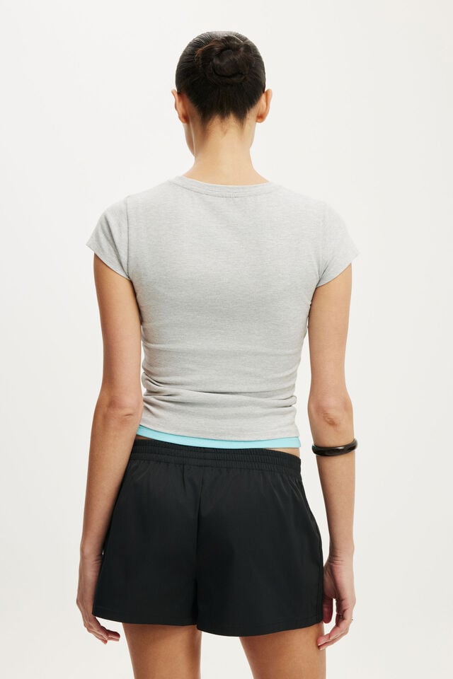 Nyla Woven Sport Short, BLACK