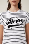 Camiseta - Fitted Graphic Longline Tee, PIERRE/WHITE STRIPE - vista alternativa 4
