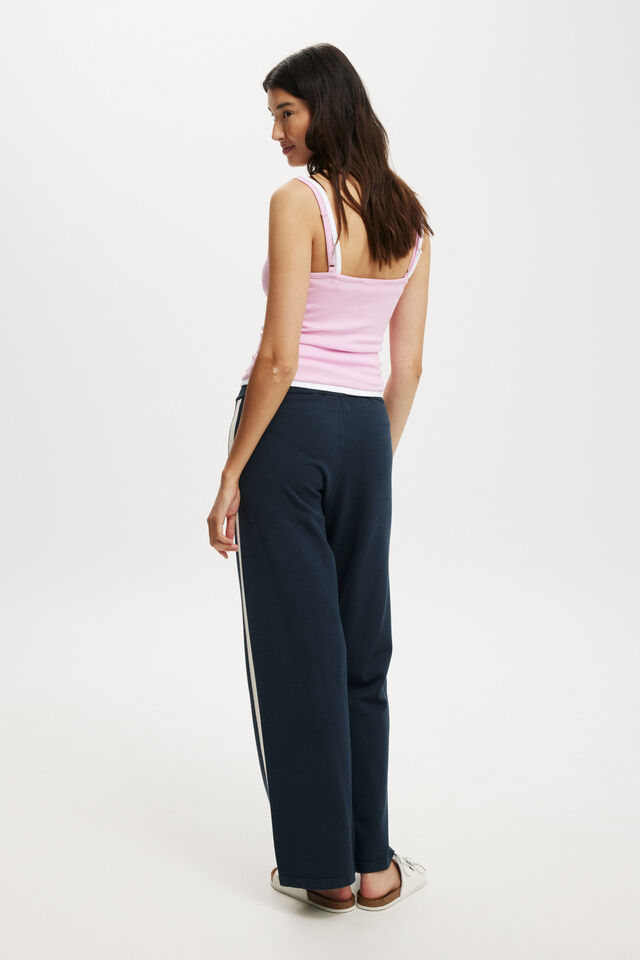 Wide Leg Knit Pant, TWILIGHT BLUE/ PORCELAIN STRIPE