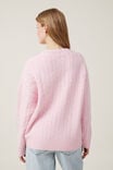 Luxe Pullover, PINK CABLE - alternate image 3