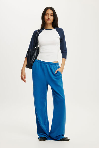 Wide Leg Sweatpant, WASHED COBALT