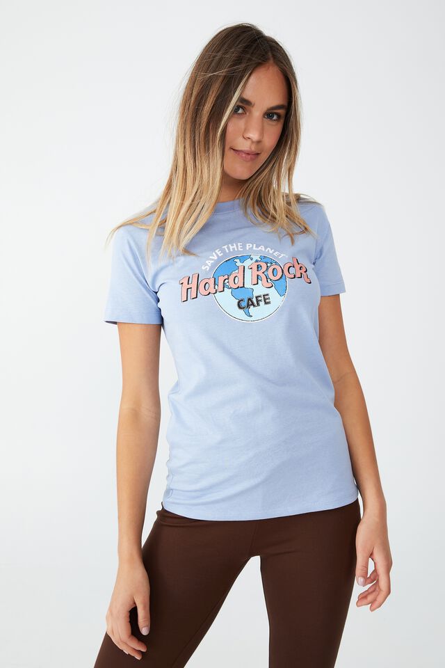 Classic Hard Rock T Shirt, LCN HR HARD ROCK SAVE THE PLANET/BELLE BLUE