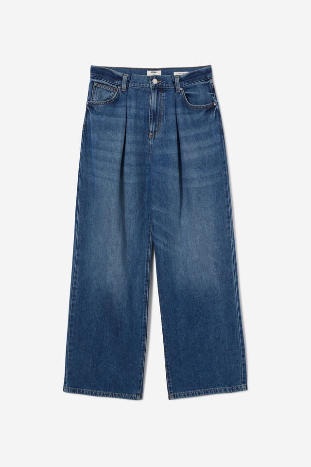 Lyocell Pleat Wide Jean, GROTTO BLUE