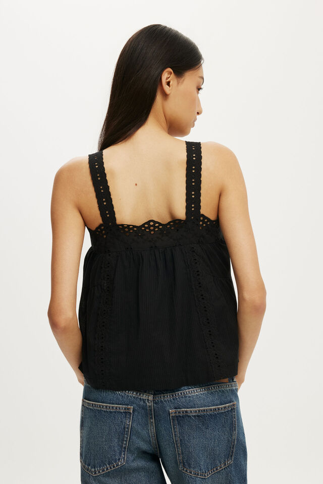 Tyler Babydoll Cami, BLACK