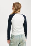 Kelsey Raglan Long Sleeve, VINTAGE WHITE/INK NAVY - alternate image 3