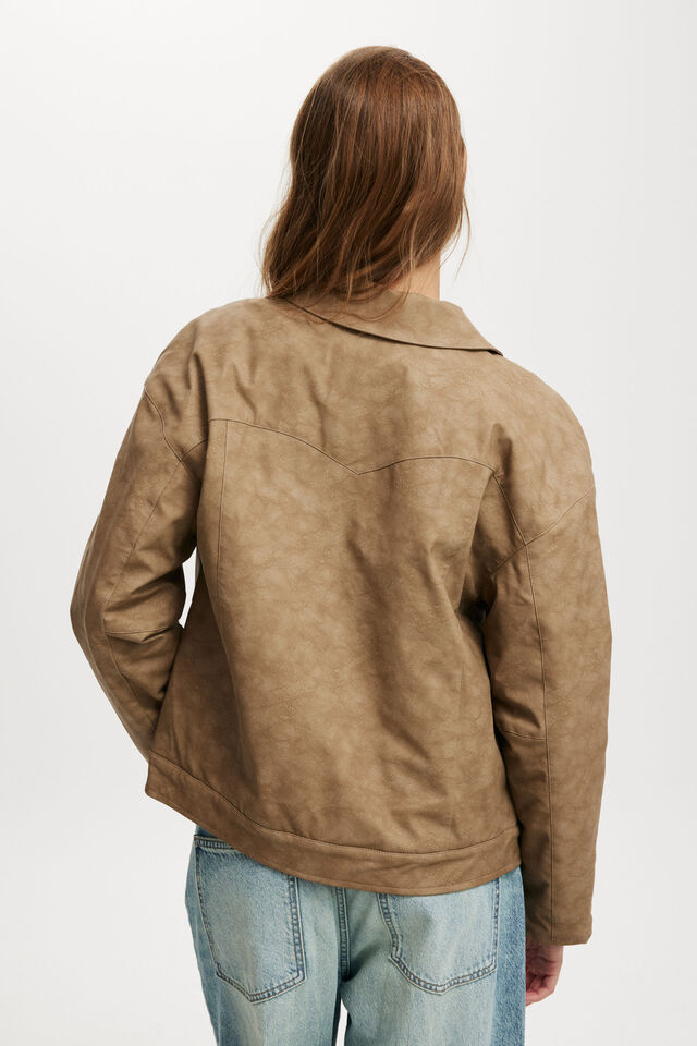 River Faux Suede Jacket, TAN