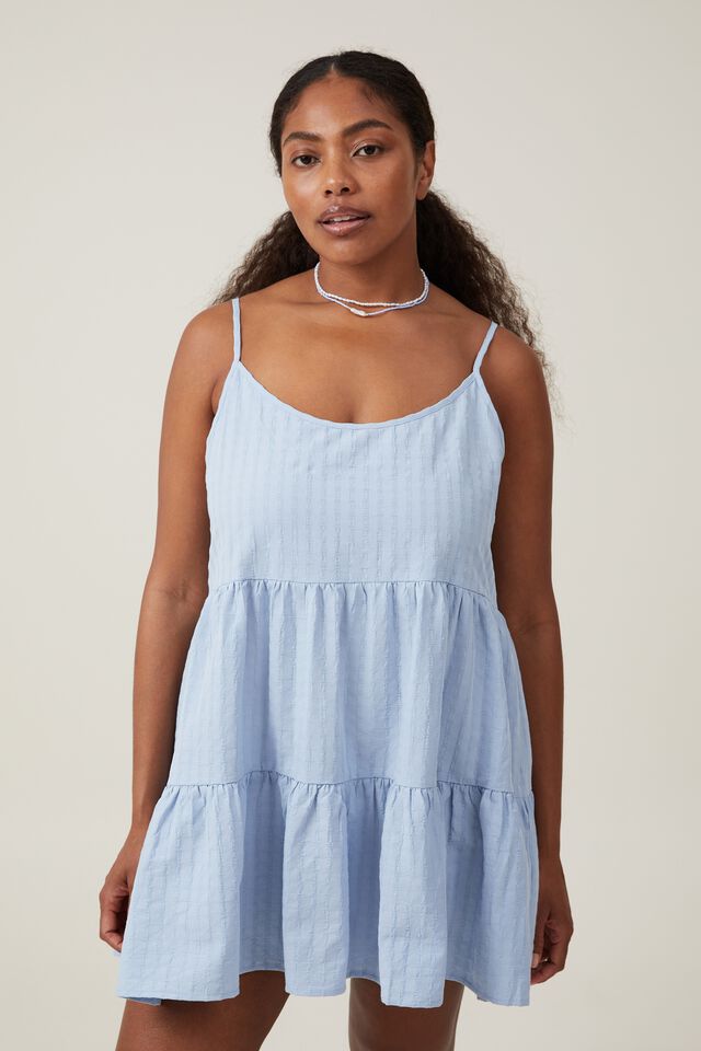Summer Tiered Mini Dress, COASTAL BLUE