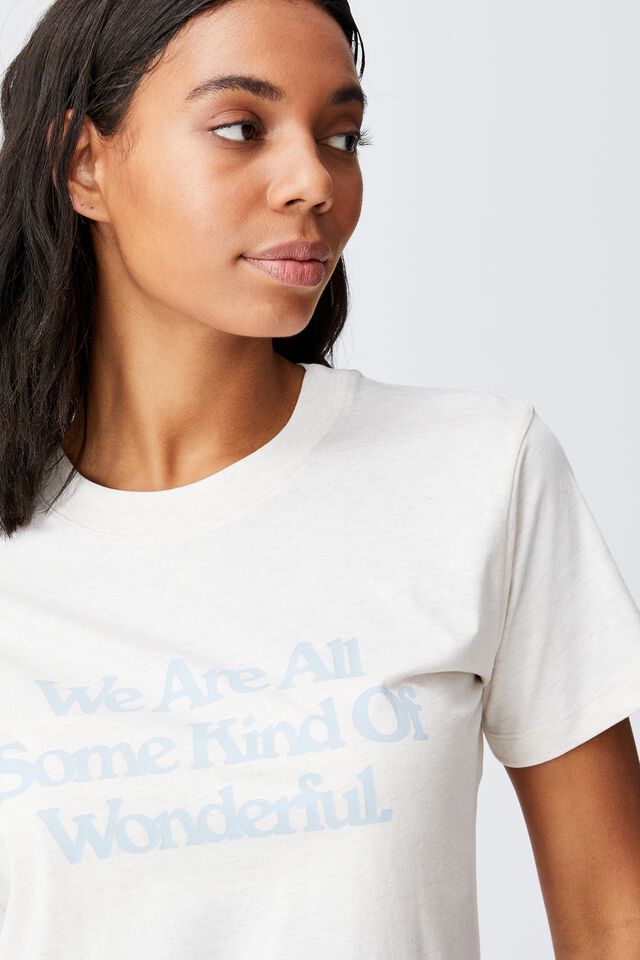 Classic Slogan T Shirt, SOME KIND OF WONDERFUL/GARDENIA MARLE