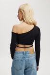 Blair Open Back Long Sleeve Top, BLACK - alternate image 3