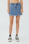 Denim Micro Mini Skirt, OFFSHORE BLUE