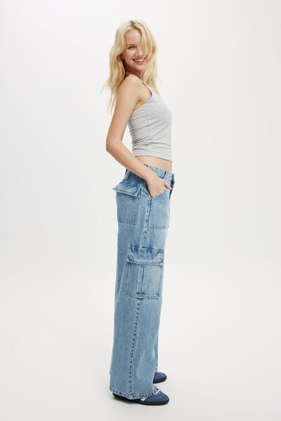 Relaxed Cargo Jean, BREEZE BLUE