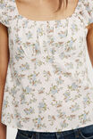 Tie Back Babydoll Top, BAILEY DITSY PINK - example image 4