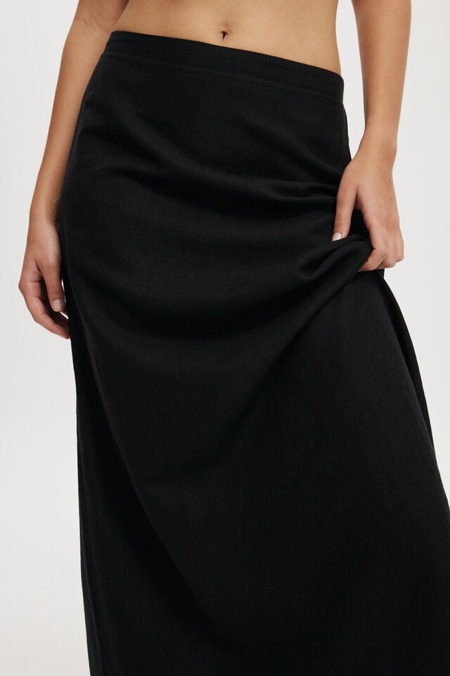 Haven Maxi A-Line Skirt, BLACK