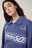 Graphic Oversized Long Sleeve Polo, SPEEDWAY 500 / VINTAGE NAVY - alternate image 4
