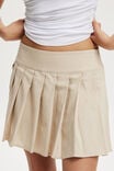 Serena Pleated Mini Skirt, STONE - alternate image 4