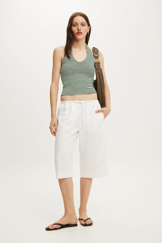 All Day V Neck Halter, MADI STRIPE HERITAGE GREEN/ WHITE