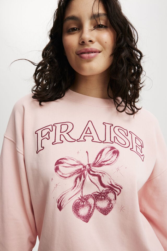 Classic Graphic Crew Sweatshirt, FRAISE/ ROSE QUARTZ