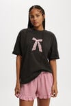 The Boxy Graphic Tee, LACEY/WASHED BLACK - alternate image 1