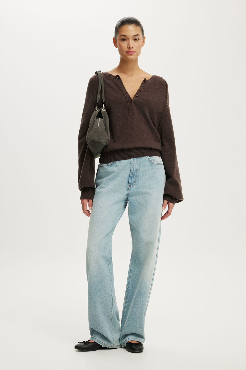 Everfine Oversized Henley Knit by Cotton On