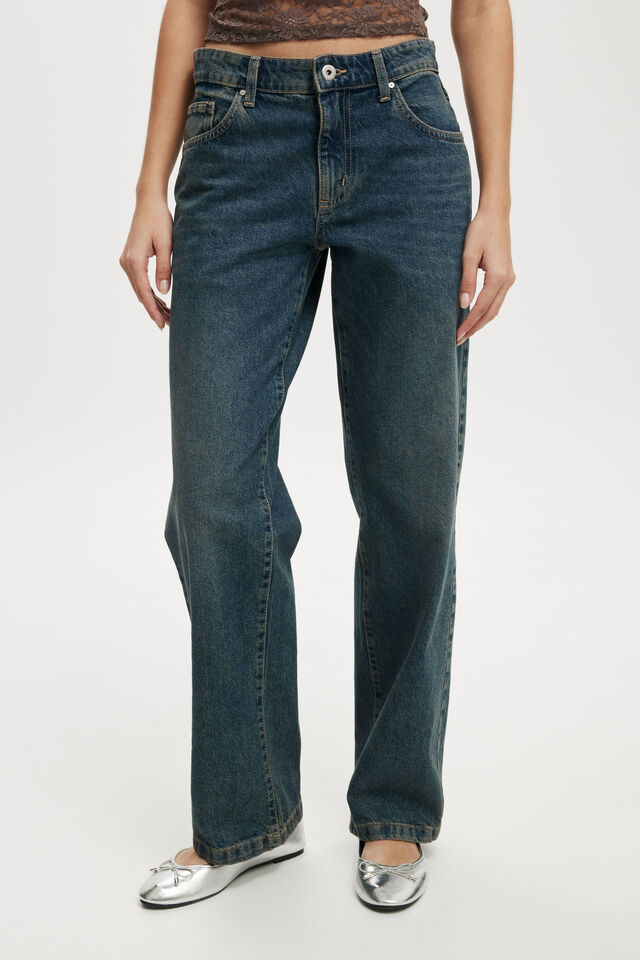 Low Rise Straight Jean, RUST BLUE