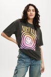 The Lcn Boxy Graphic Tee, LCN MT NIRVANA FACE/WASHED BLACK - alternate image 1