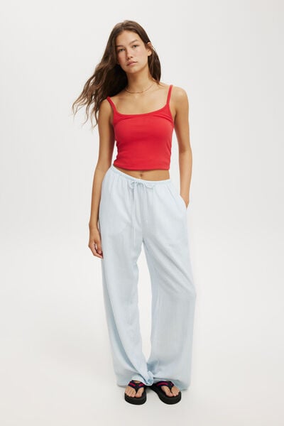 Calça - Haven Wide Leg Pant, BLUE GINGHAM